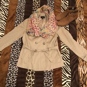 Forever 21 Dark Tan Short Trench-Style Jacket